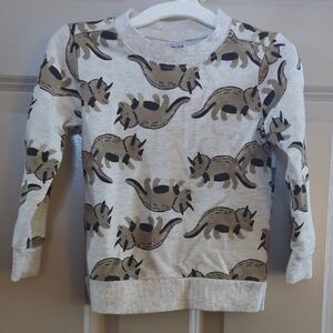 Dinosaur Print Kids 2T Sweatshirt - Beige